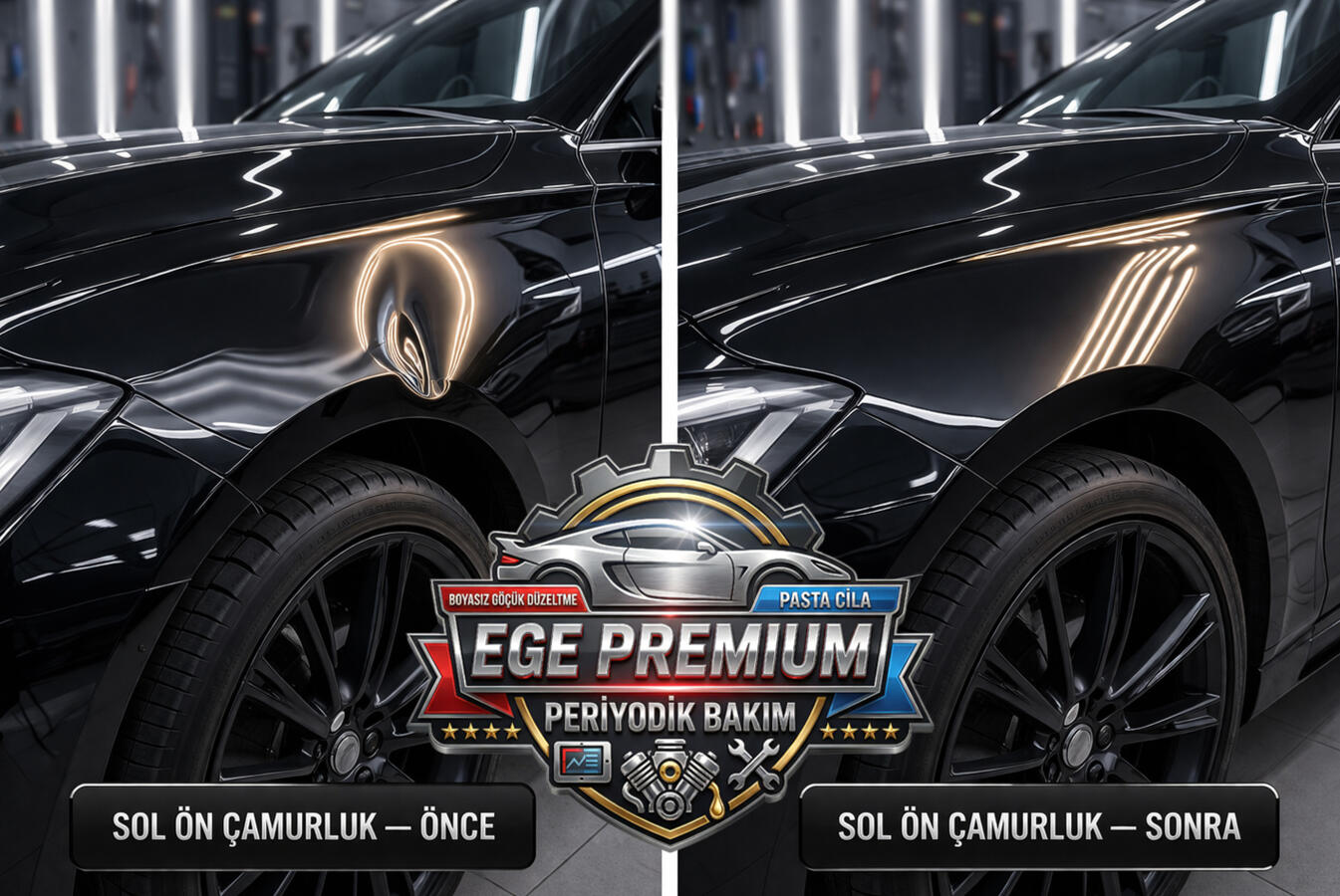 Boyasız Göçük Düzeltme Öncesi, Sonrası